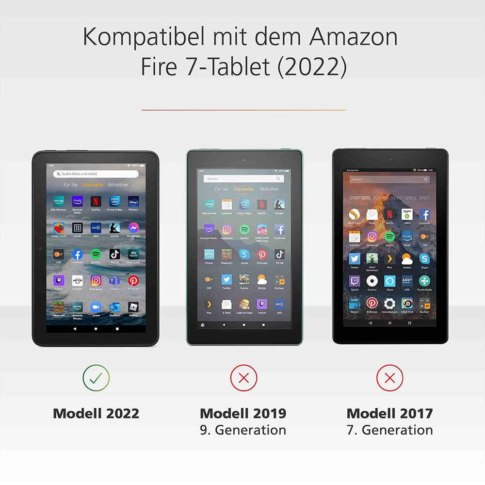 Brand new transparent protective case and glass screen protector, "Made for Amazon", for the Fire 7 tablet (2022) - MC87