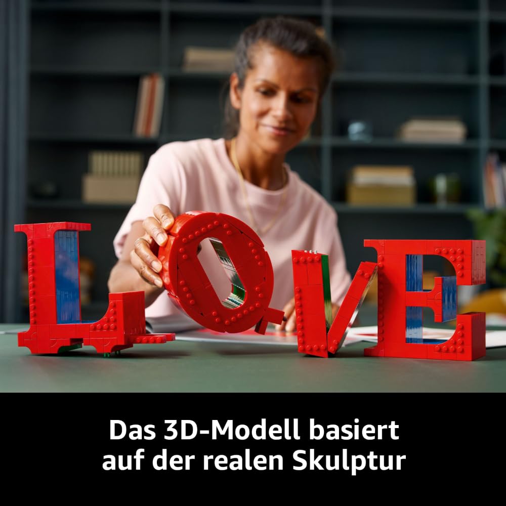 LEGO Art Love - model building for adults - decorative art object for building - creative activity for women and men - gift idea for couples - 31214