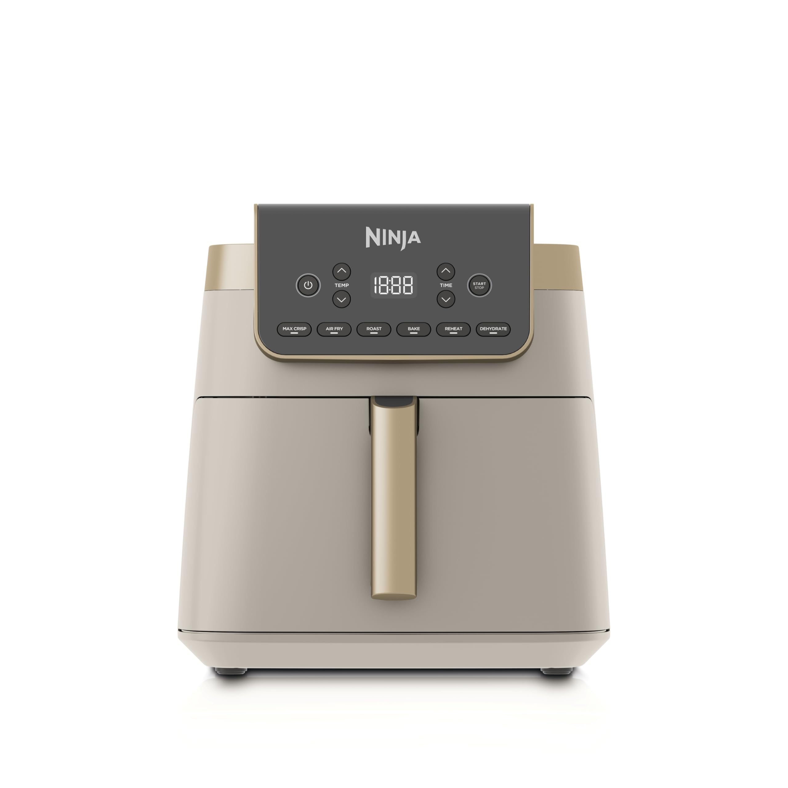 Ninja Air Fryer Hot Air Fryer MAX PRO, 6.2L Airfryer, Non-Stick Coating, Dishwasher Safe Basket and Crisper Grid Insert, Oil-Free Fryer, Cooking from Frozen, Stone Gold AF180EUSD