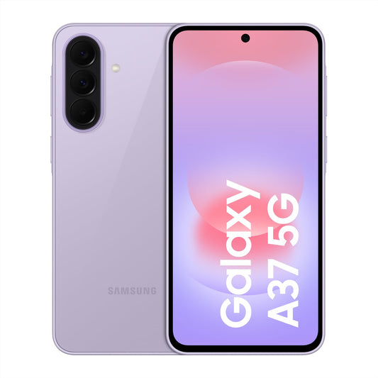 Samsung Galaxy A37 5G, Slim AI smartphone, Awesome Intelligence, 128 GB storage space, 50 MP wide-angle camera, Up to 2 days battery life, IP68, Awesome Lavender, 2.5 year manufacturer's warranty