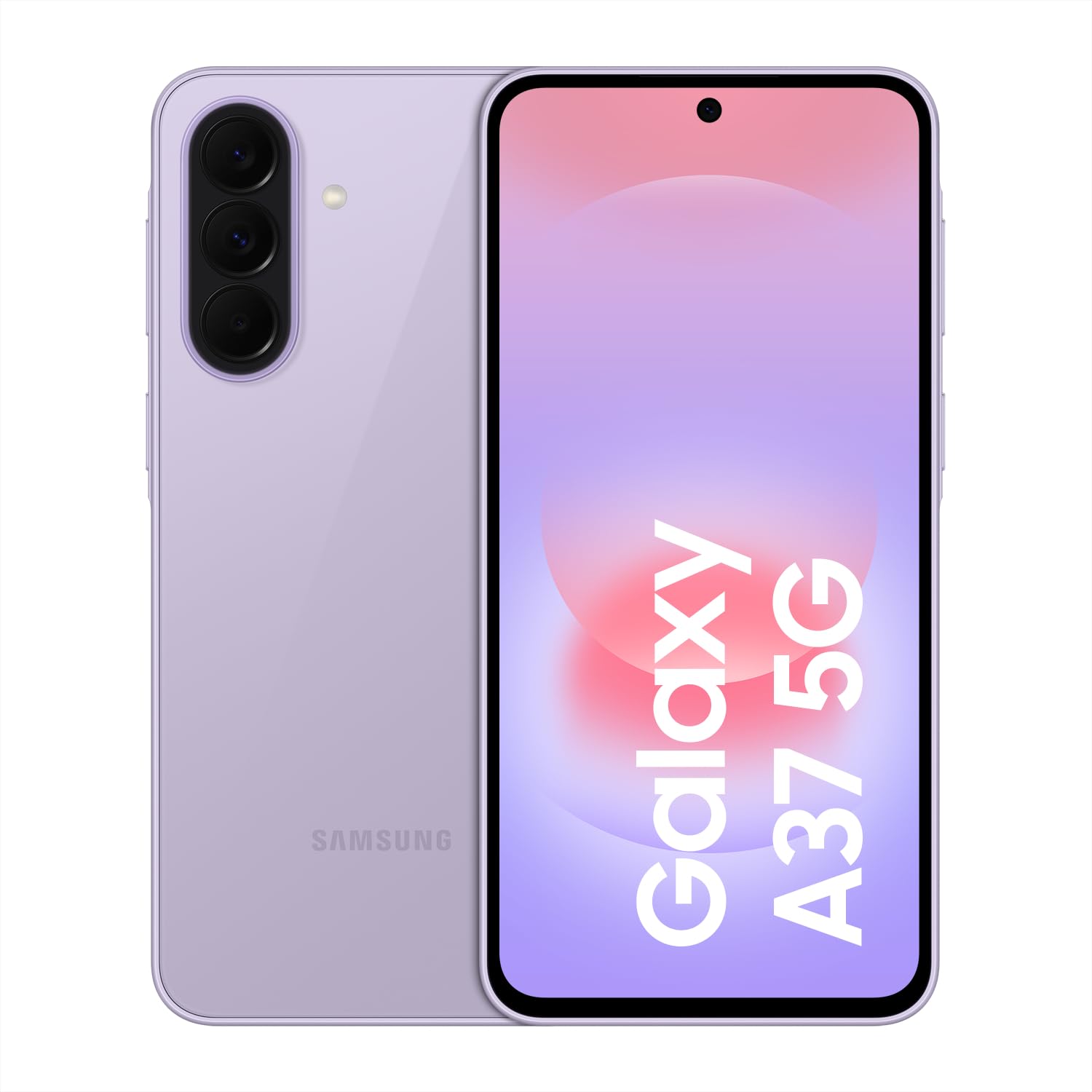 Samsung Galaxy A37 5G, Slim AI smartphone, Awesome Intelligence, 256 GB storage space, 50 MP wide-angle camera, Up to 2 days battery life, IP68, Awesome Lavender, 2.5 year manufacturer's warranty