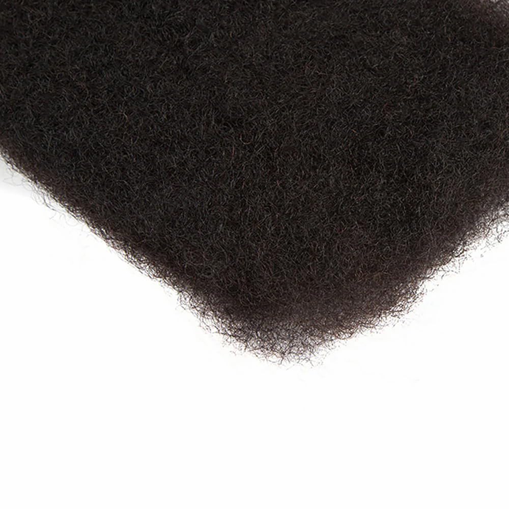QVR Afro Kinkys Bulk Human Hair pentru extensii de dreadlock, reparare locuri, 35 cm, culoare neagră naturală, păr uman afro kinky pentru locuri, 1 pachet de 50 grame.