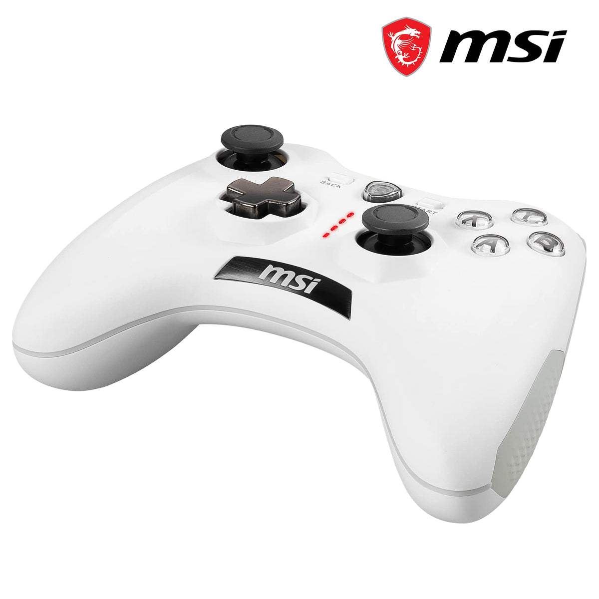 MSI Force GC20 V2 White Controler pentru PC cu fir - capace D-Pad interschimbabile, două motoare de vibrație, USB 2.0 - alb, cu fir - S10-04G0020-EC4