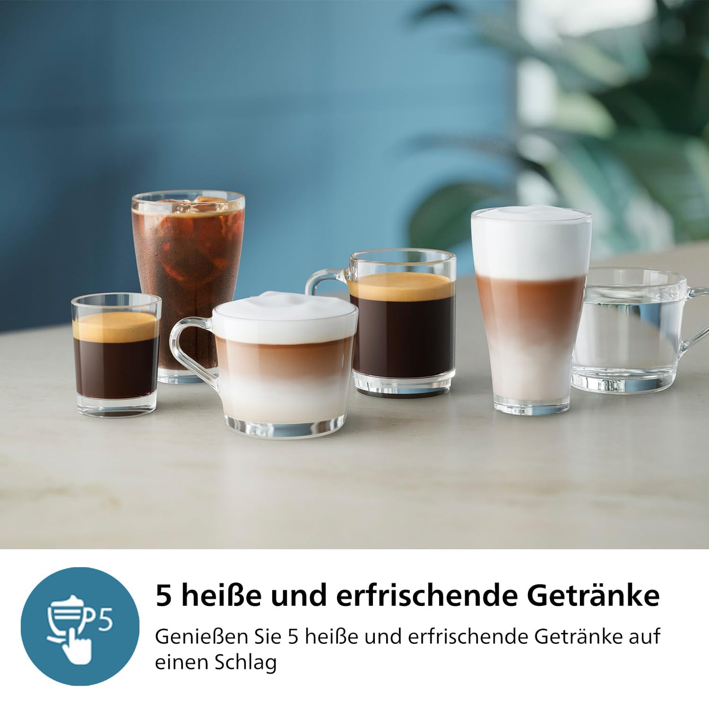 PHILIPS 3300 Series fully automatic coffee machine - 5 drinks, intuitive touch display, classic milk frother, SilentBrew, 100% ceramic grinder, AquaClean filter. Black chrome (EP3326/90)