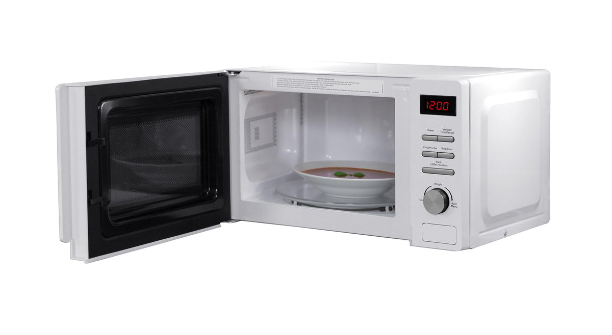 Russell Hobbs RHM2079A Digital Solo Microwave, 20 L, 800 W, 5 power levels, automatic defrosting, 8 automatic cooking menus, clock and timer, easy to clean, White - RHM2079A-EUAZ
