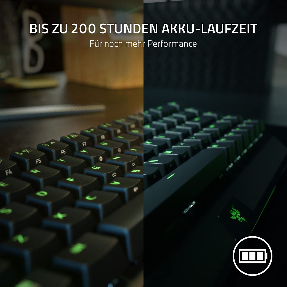 Razer BlackWidow V3 Mini HyperSpeed (Yellow Switch) - Tastatur de gaming mecanică wireless de 65% (Switch-uri mecanice silențioase, Bluetooth, USB-C) cu layout QWERTY US | Negru - RZ03-03890100-R3M1