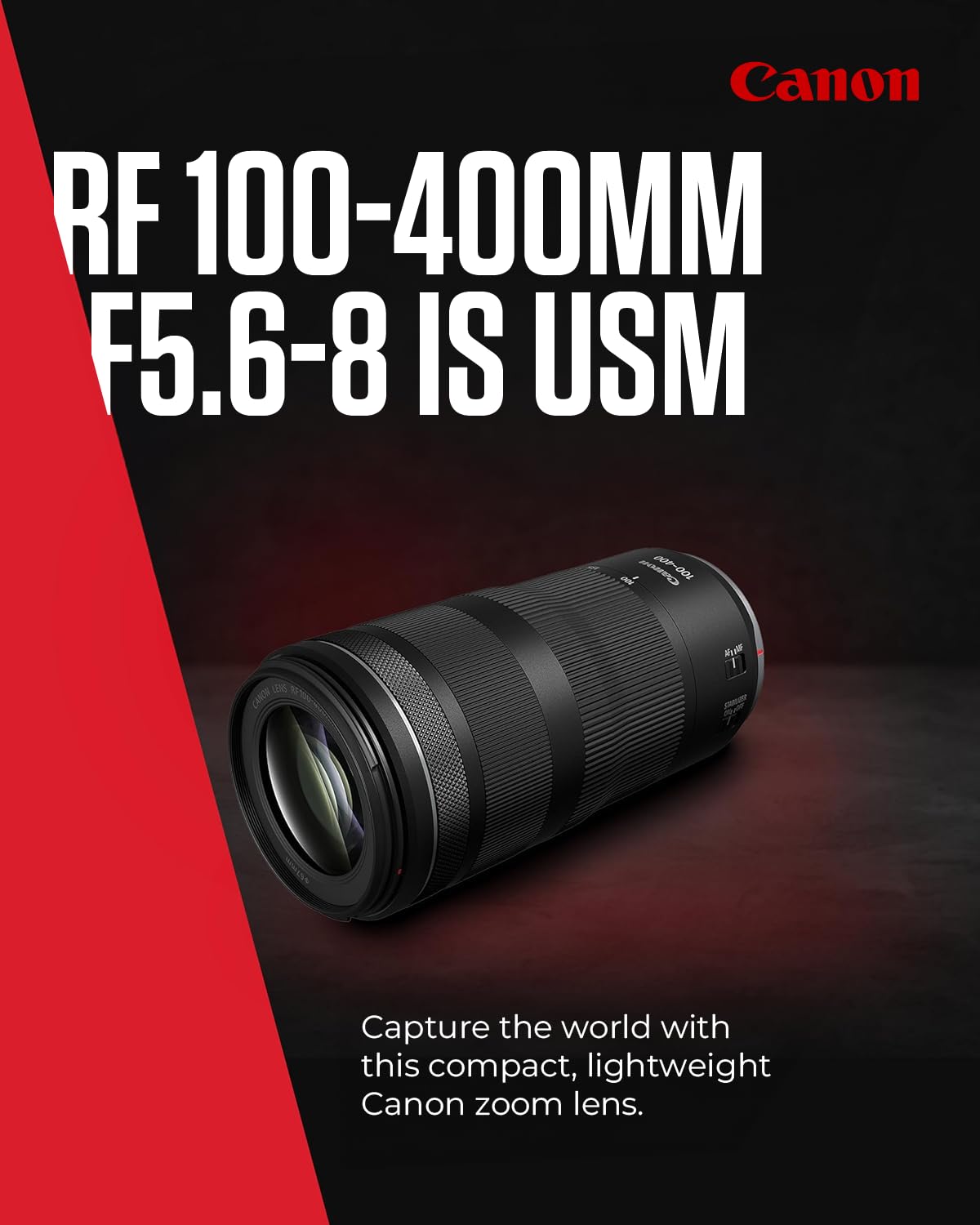 Canon RF Lens 100-400mm F5.6-8 IS USM – Tele-Zoom with 5.5-stop Image Stabilizer for Sports & Nature | Compatible with EOS R System - 5050C005