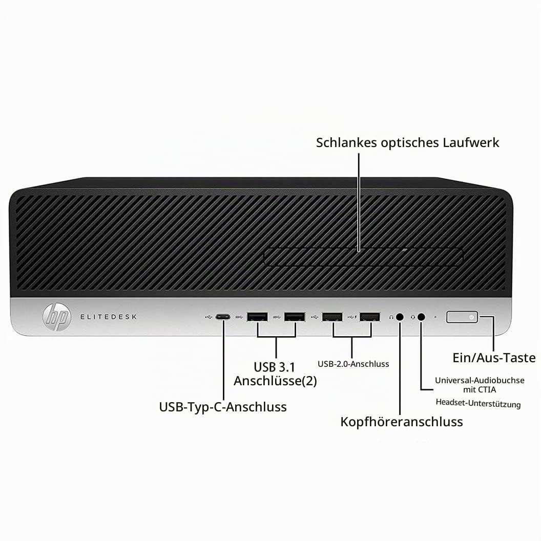 HP EliteDesk 800 G3 SFF Desktop Computer PC, Intel Core i5-7500, 8GB RAM, 256GB SSD, WiFi, Bluetooth, US QWERTY Keyboard, Windows 11 Pro (Refurbished)