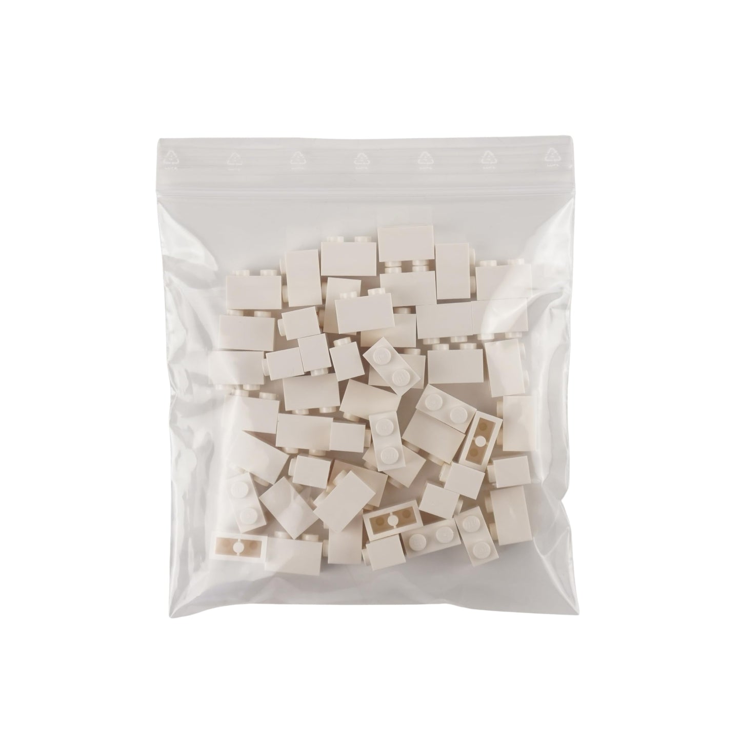 Lego® bricks white - 50 pieces 1x2 building blocks - Lego® Classic Basic - model number 3004 - construction toy, educational toy for development and learning for children aged 3 and over