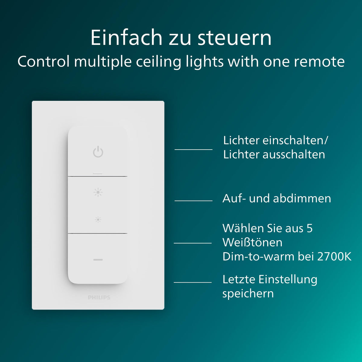 Philips LED Superslim Ceiling Light with Remote Control, 29.1 cm, Black - 929004677201