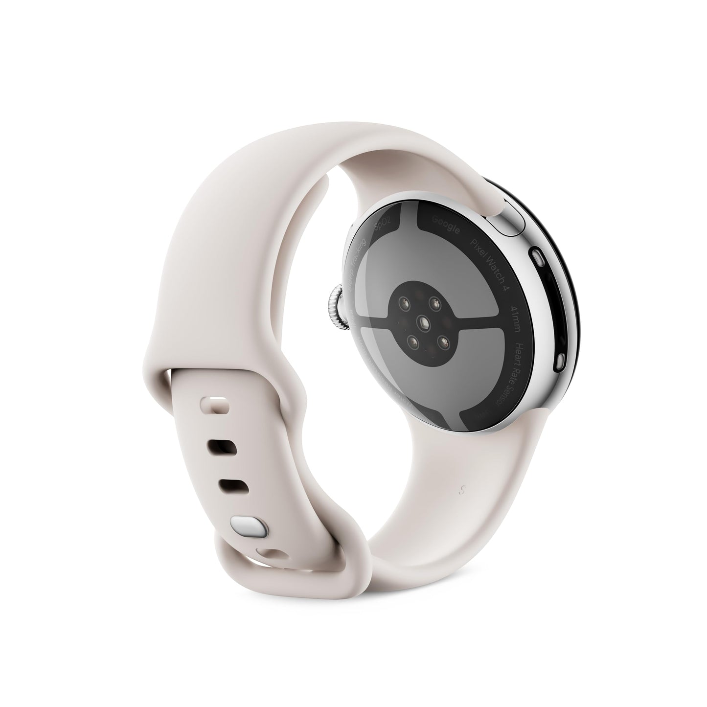 Google Pixel Watch 4 (41mm) - Curved Android smartwatch with fitness tracking and Gemini support - Polished Silver aluminum body - Porcelain sports band - LTE - B0FJFVP5NB