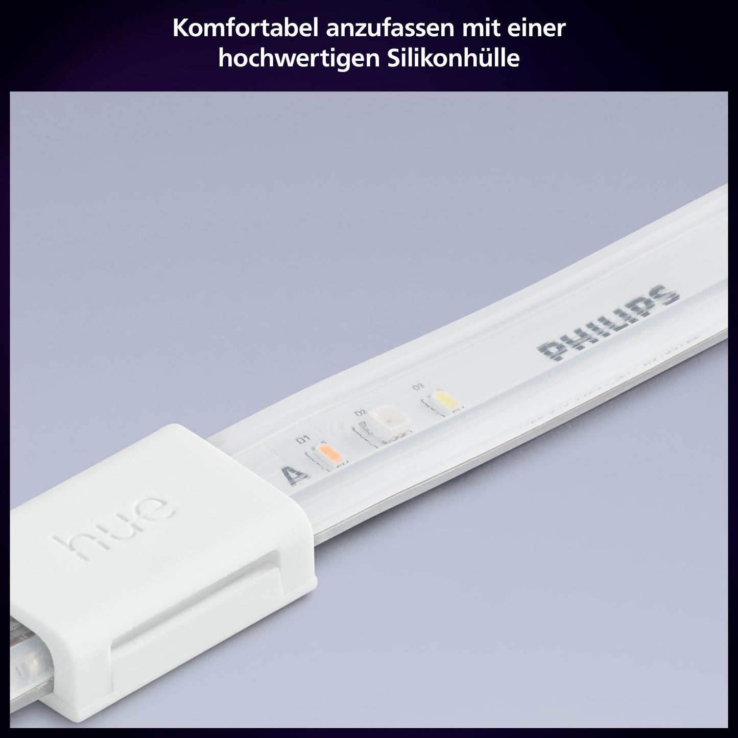 Philips Hue Indoor 10m Smart LED Solo Lightstrip basic set, pack of 1, indirect lighting can be controlled with the Hue app, LED strip works with Alexa, Google Assistant and Apple HomeKit - 8720169326750