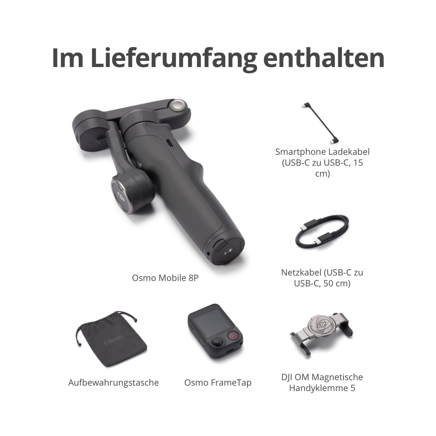 Osmo Mobile 8P Gimbal Stabilizer for iPhone & Android, Remote Control - 6937224142947