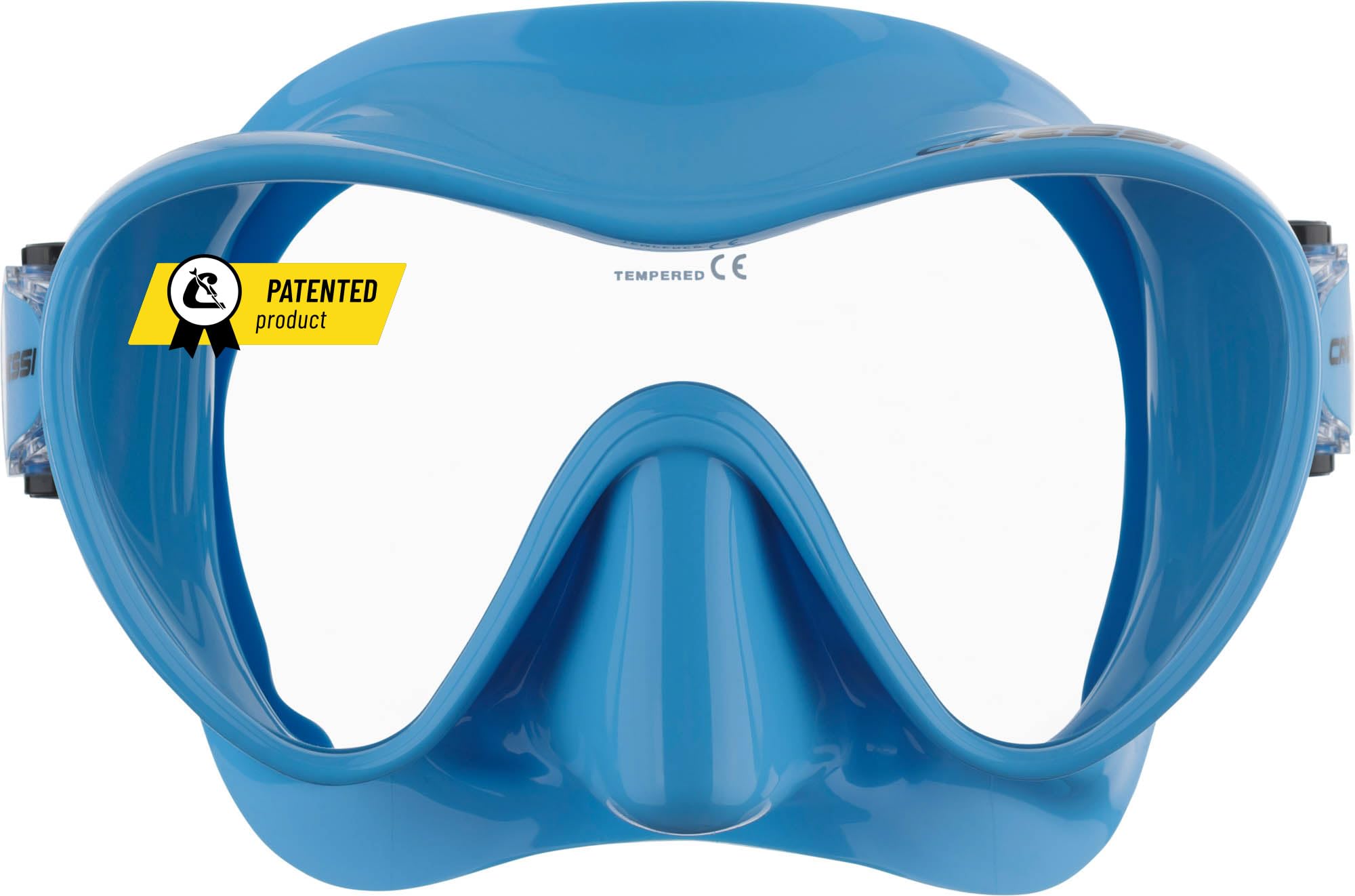 Cressi Frameless Diving Mask F1 - Fog-free Glass Lens, Diving Goggles - Ergonomic Silicone Rim, Snorkel Mask - Dry Snorkel & Snorkel Set - Blue - Mask - ZDN281020