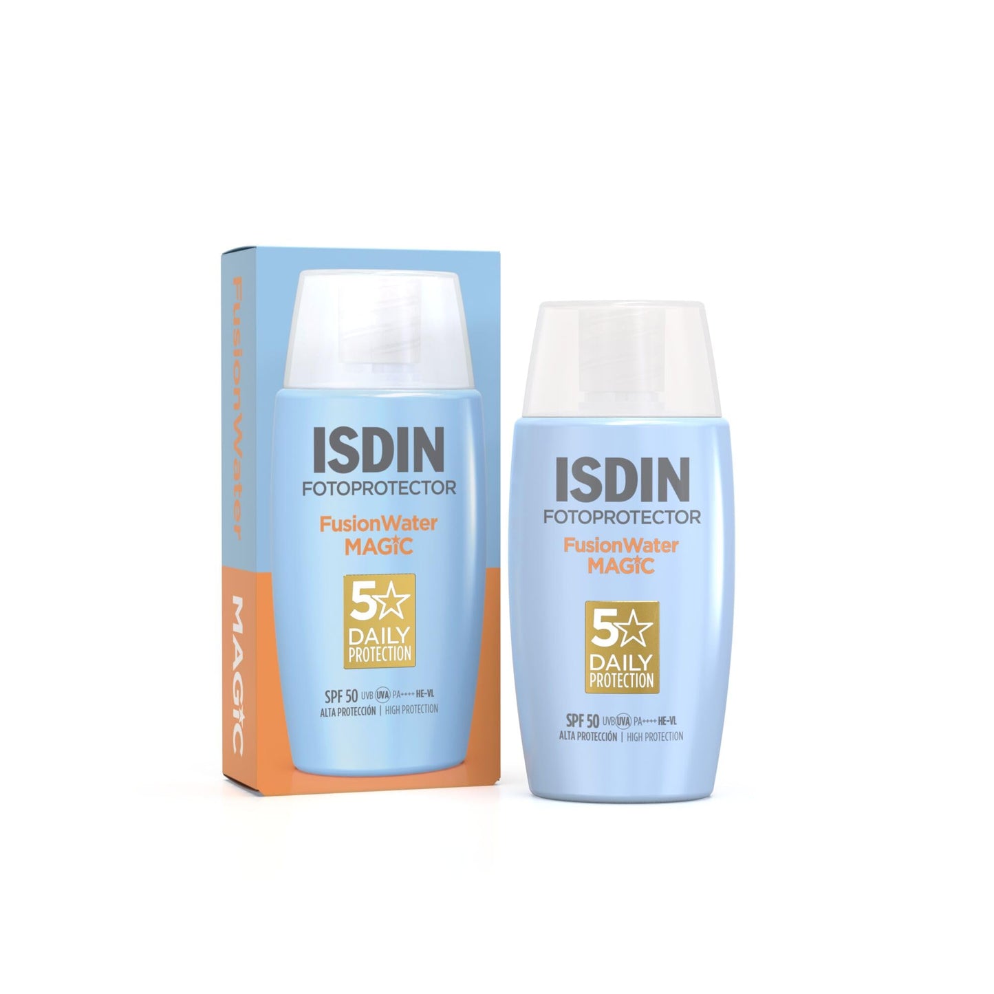 ISDIN Fusion Water Magic SPF 50 Sun Cream Face - Daily Sun Protection & Moisture - Ultralight, Instantly Absorbed, 50ml - 8470001748577