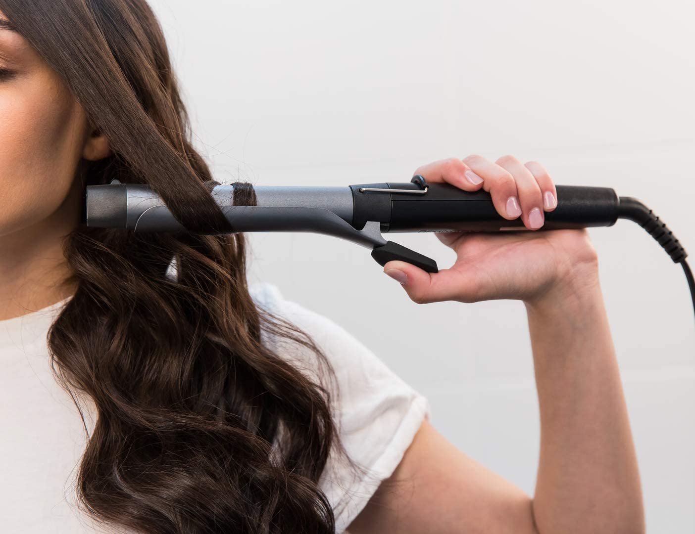 Remington curling iron [25mm] Pro Soft Curl Digital (4-fold protection, anti-static ceramic tourmaline coating) -LCD display 130-220°C, with clamp, soft medium & natural curls, CI6525