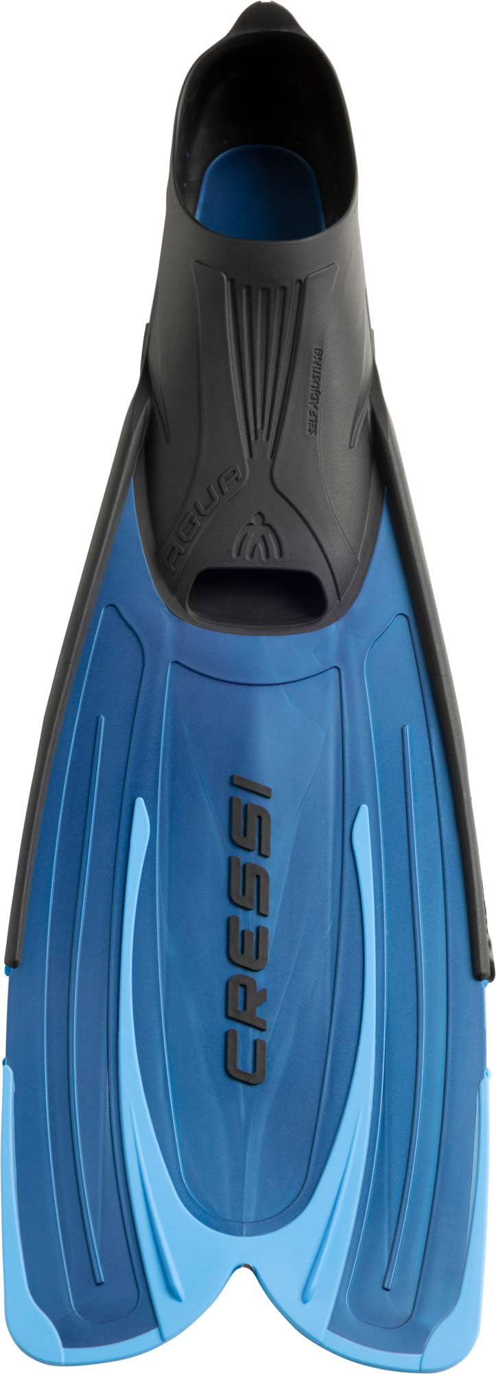 Cressi Agua Fins Swimming Fins - Adjustable Foot Section for Diving - Ergonomic Short Fins Adults & Children - Durable Fin Material - Blue - 45/46 - CA206343