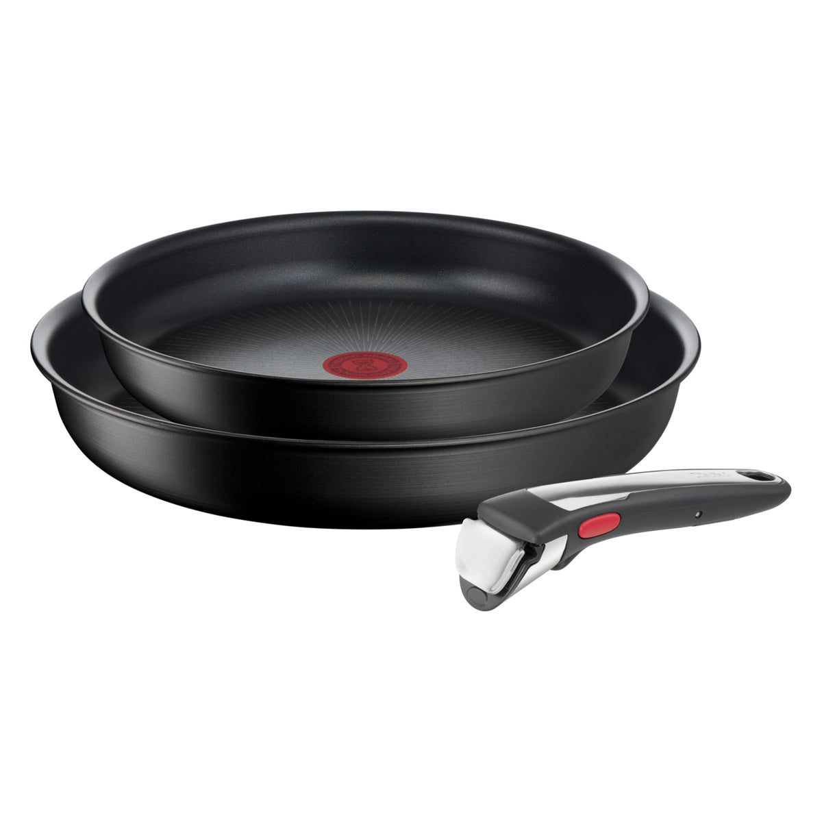 Tefal Ingenio Unlimited 3-piece frying pan set with removable handle, 22/26 cm, space-saving, stackable, induction-compatible frying pan set with non-stick coating, easy to use and clean, L39598