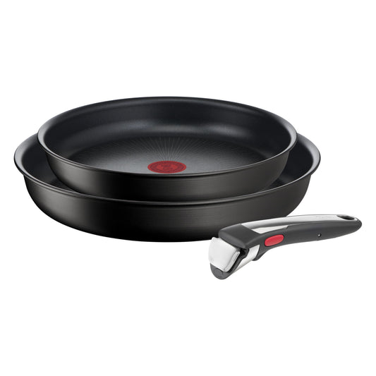 Tefal Ingenio Unlimited Set de tigăi 3 piese cu mâner detașabil, 24/28 cm, economisire de spațiu, stivuibil, set de tigăi pentru inducție cu strat antiaderent, utilizare și curățare ușoară, L39591