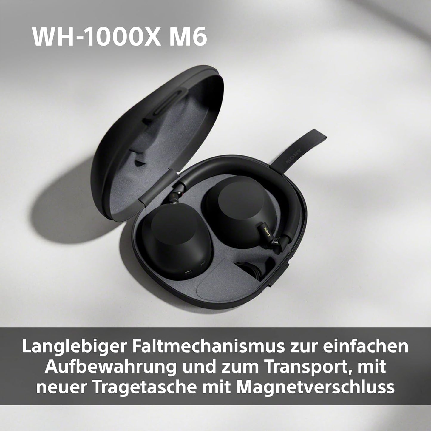 Sony WH-1000XM6 Wireless Noise Canceling Headphones, Signature Hi-Res Sound, Bluetooth Headphones, Comfort, Foldable Design, Magnetic Carrying Case, 30 Hour Battery NC On, iOS & Android - Black - WH1000XM6B.CE7