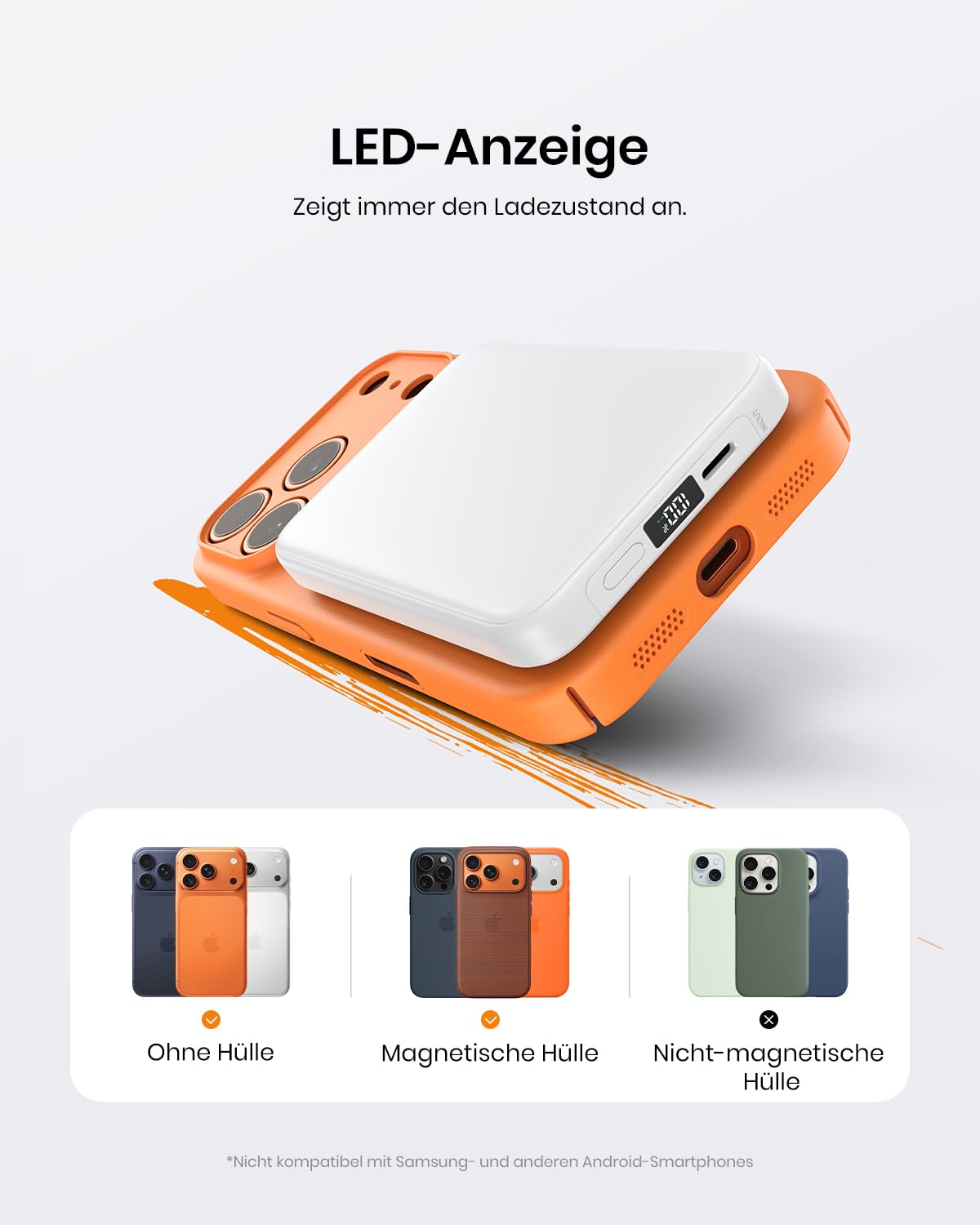 Magnetic Power Bank 10000mAh for iPhone, A ADDTOP Wireless Power Bank - C19PW