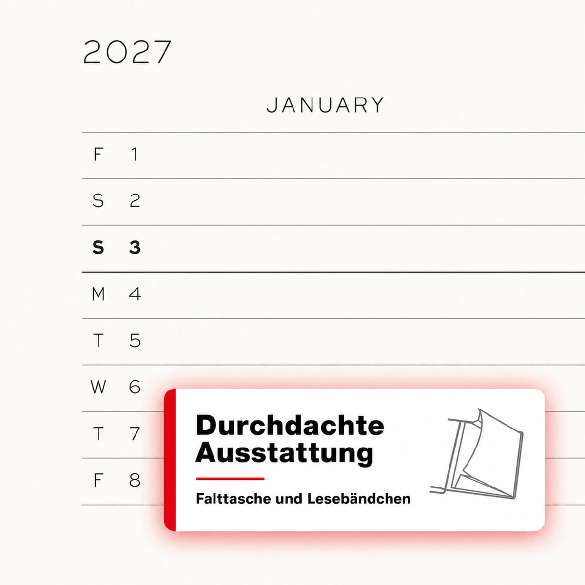 LEUCHTTURM1917 Calendar săptămânal 2027 Mediu (A5) - Engleză, Indigo, Hardcover, 145 x 210 mm, 12 luni - ianuarie-decembrie 2027, 1 săptămână pe pagină dublă, hârtie de 80 g/m² cu compatibilitate ridicată cu cerneală - 400274