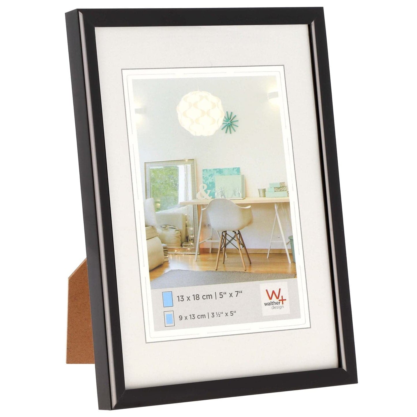 walther design picture frame black 50 x 70 cm with artificial glass, New Lifestyle plastic frame KVX070B