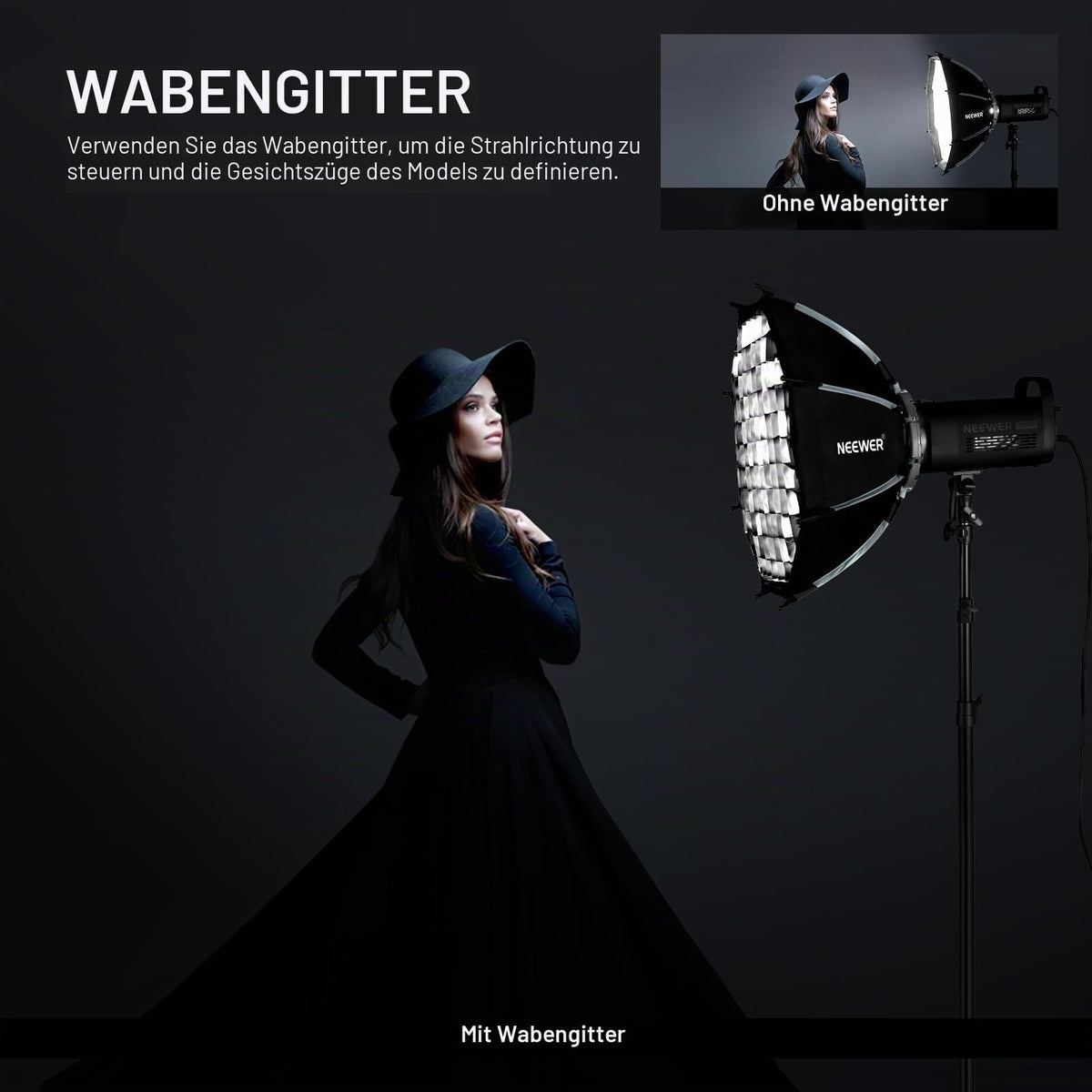 NEEWER NS22P 22"/55cm Octagonal Softbox QR Bowens Mount Soft Box