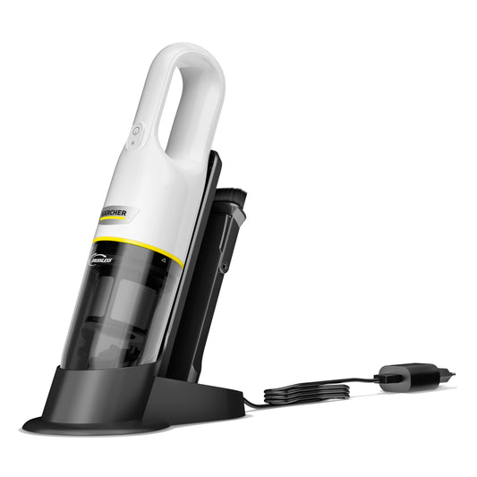 KÄRCHER Cordless Handheld Vacuum Cleaner CVH 3 Plus, powerful and ready for use anywhere, dust container: 0.15 l, weight: 0.55 kg, includes 7.2 V battery, charging station + adapter, 2-in-1 crevice nozzle. - 1.198-350.0