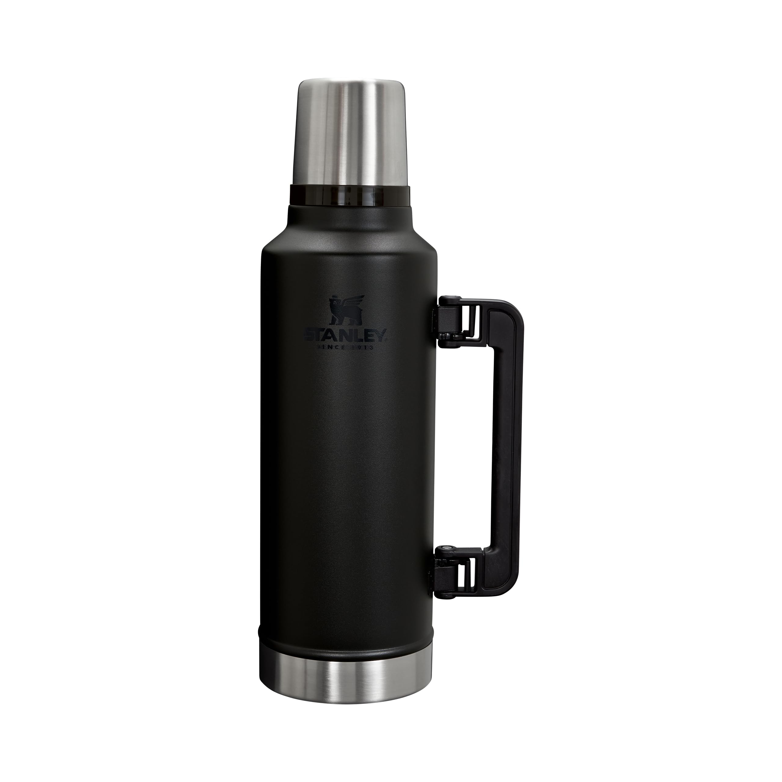 Stanley 1913 Classic Legendary Thermos Bottle 1.9L - Thermos Keeps Hot or Cold for 45 Hours - Stainless Steel Thermos Flask - BPA Free - Dishwasher Safe - Black 2.0 - 100000116022