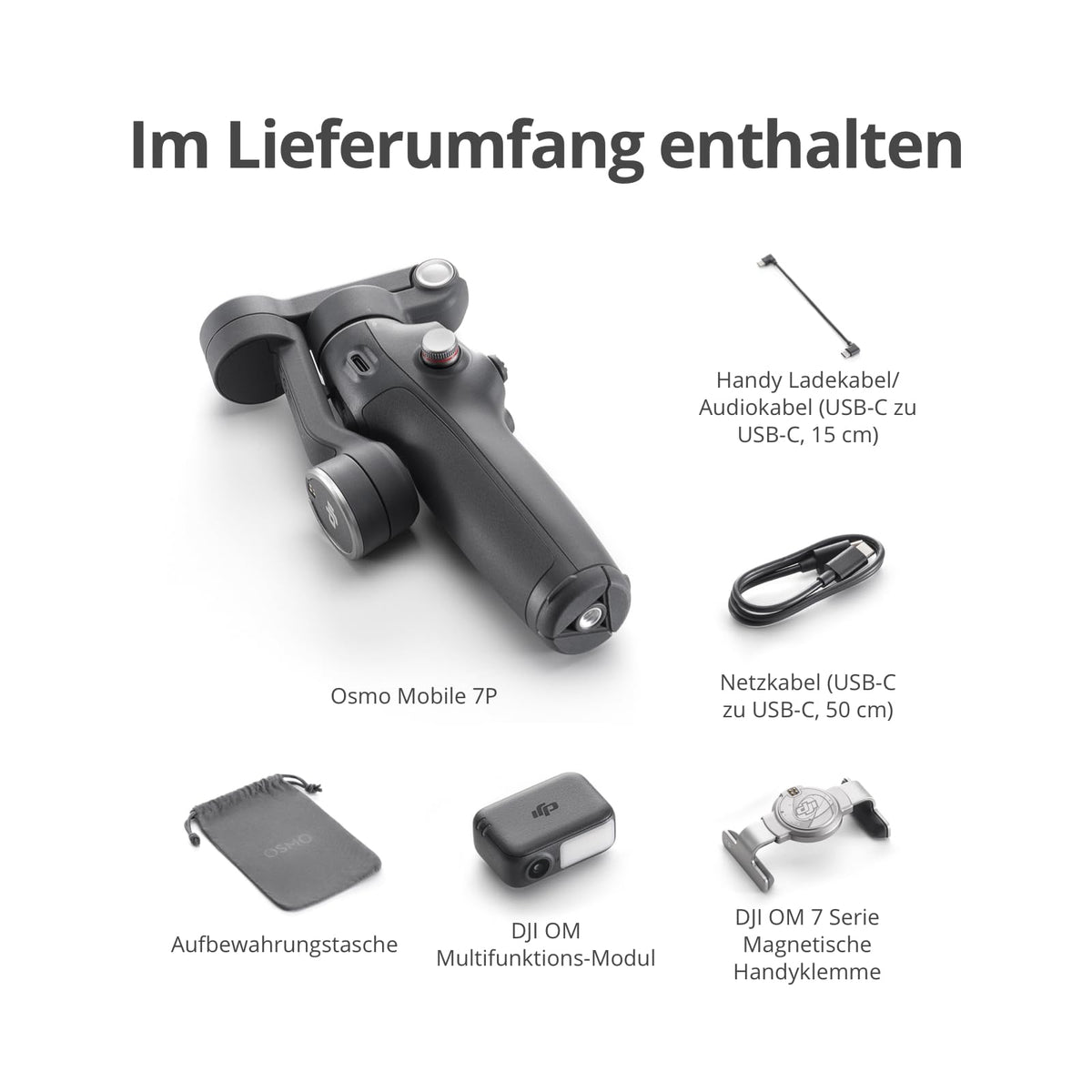 DJI Osmo Mobile 7P Gimbal Stabilizer (iPhone/Android), Native Tracking - 6941565997517