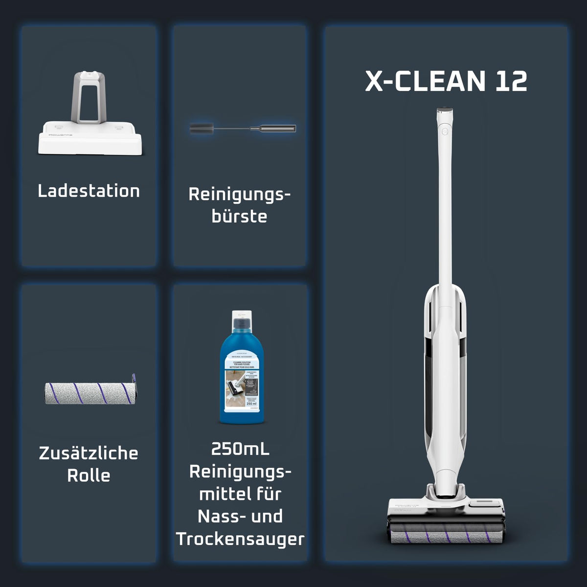 Rowenta X-Clean 12, aspirator umed și uscat 2 în 1, putere de aspirare puternică - GZ7267E0