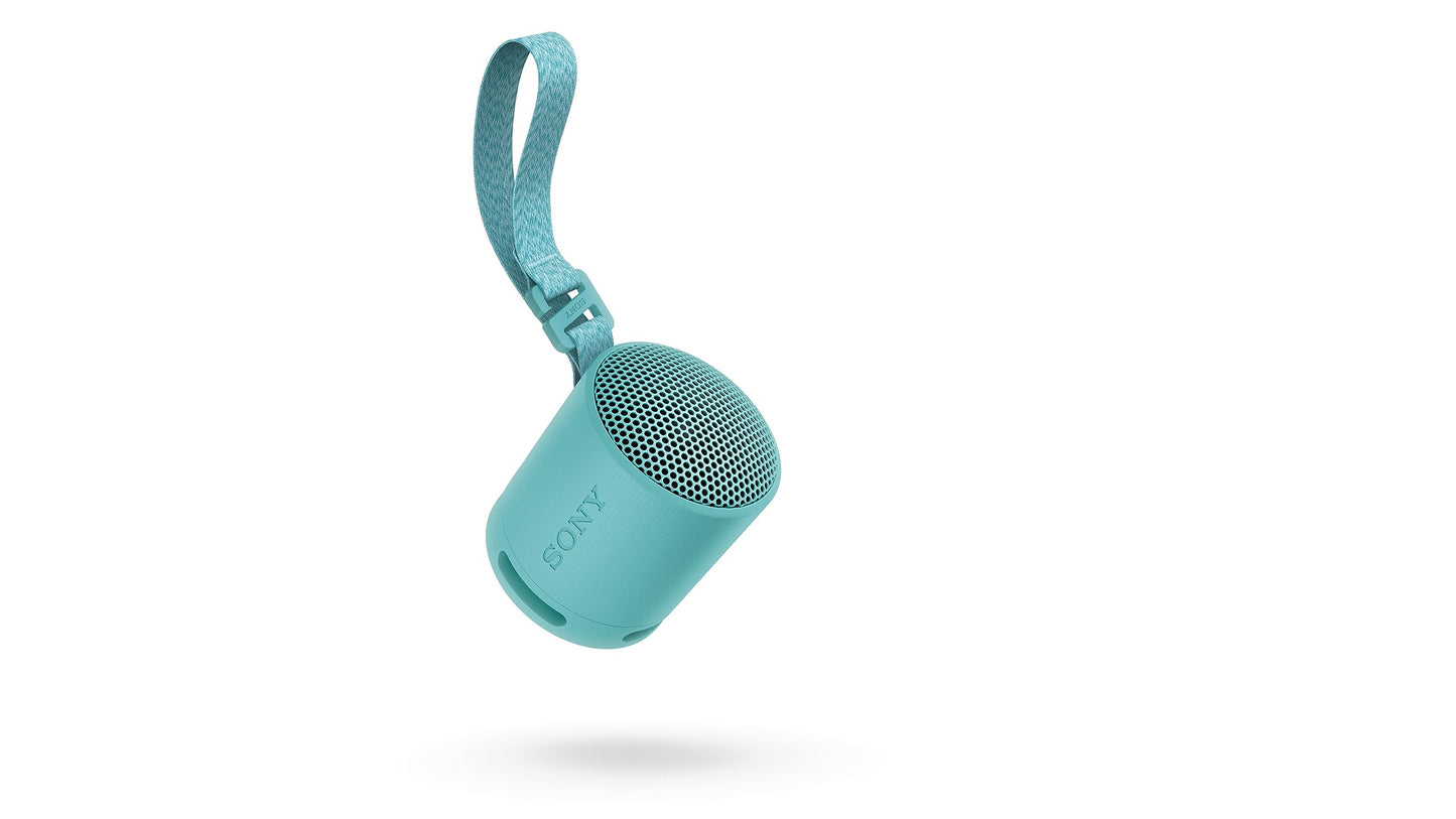 Sony SRS-XB100 - Wireless Bluetooth Speaker, Portable, Lightweight, Compact, Outdoor, Travel Speaker, Durable, IP67 Waterproof and Dustproof, 16 Hour Battery, Carrying Strap, Hands-Free Function, Blue - YY7856E