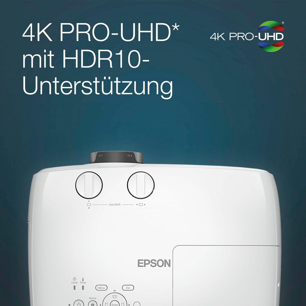 Epson EH-TW7000 4K Pro-UHD 3LCD projector (3,000 Lumen white and color brightness, contrast ratio 40,000:1, optional WiFi, HDMI) - V11H961040