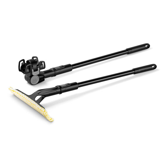 Kärcher Extension Set for Battery Window Vacuum Cleaner (06m Reach) Yellow/Black Set with 2 telescopic poles Flexible joint & microfiber squeegee Ideal for high windows, skylights & roof windows - 2.633-606.0