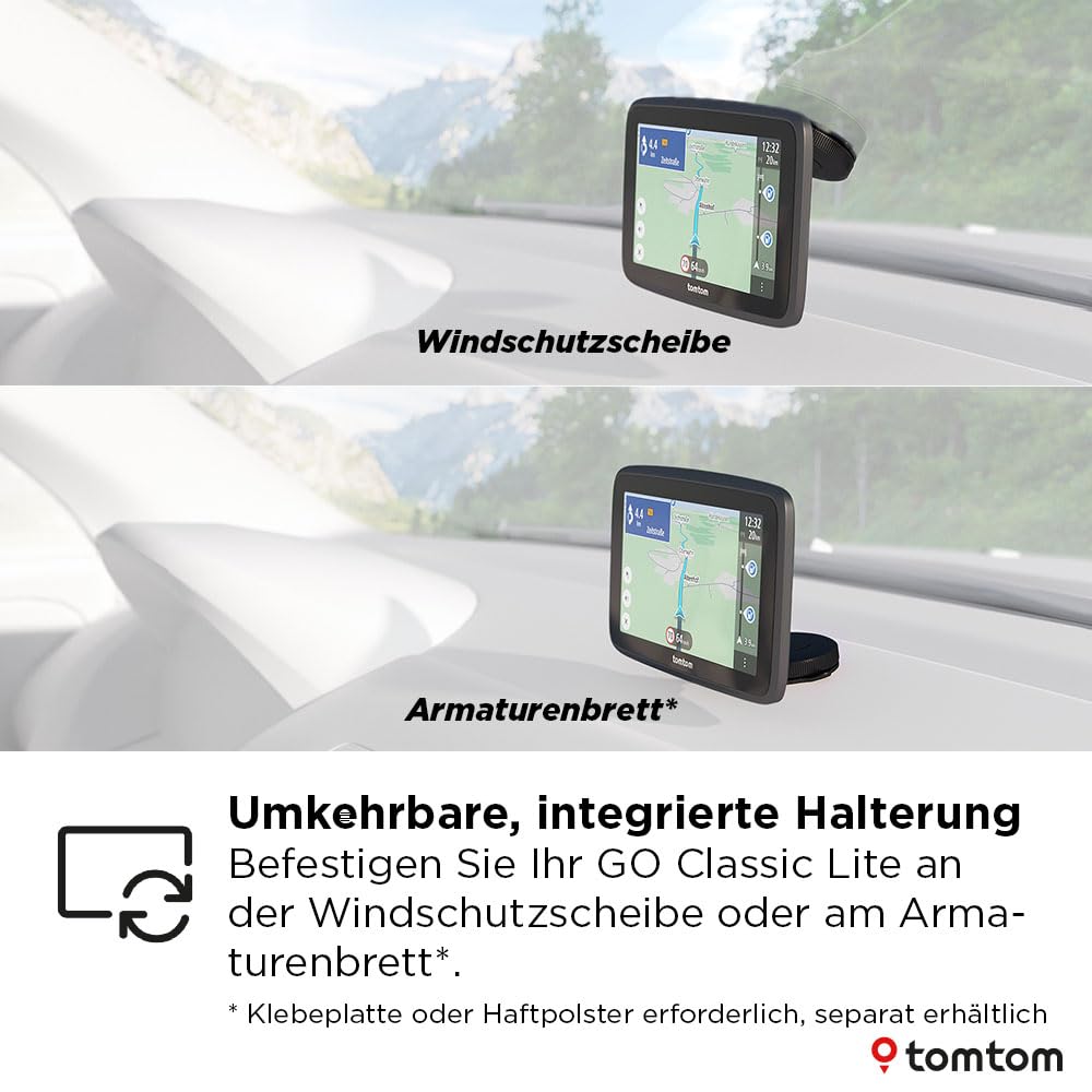 TomTom car navigation system GO Classic Lite (5 inch, TomTom Traffic, map updates for Europe included, updates via Wi-Fi, integrated, reversible holder) - 1YF5.002.00