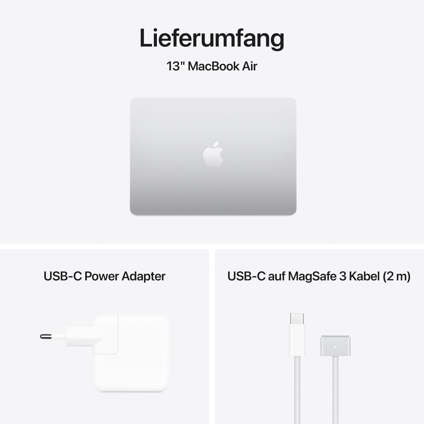 Apple MacBook Air (13", Apple M4 chip with 10-core CPU and 10-core GPU, 24GB shared memory, 512 GB) - silver - MC654D/A
