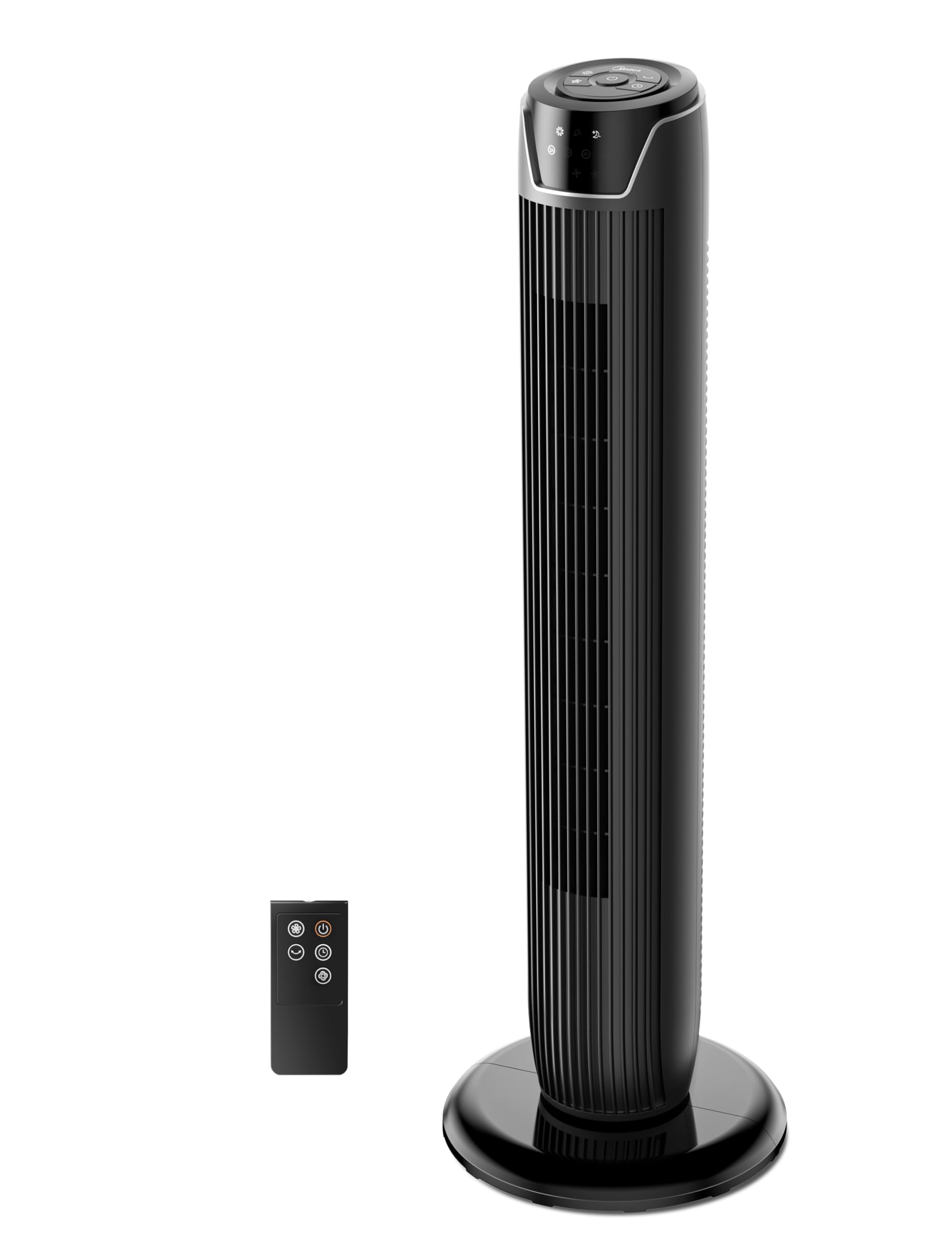 Midea FZ10-17JR Ventilator turn silențios cu telecomandă 92CM, Ventilator mobil, Ventilator coloană, Temporizator 7 ore, 3 moduri, 3 viteze, Ventilator de podea 45W, Negru