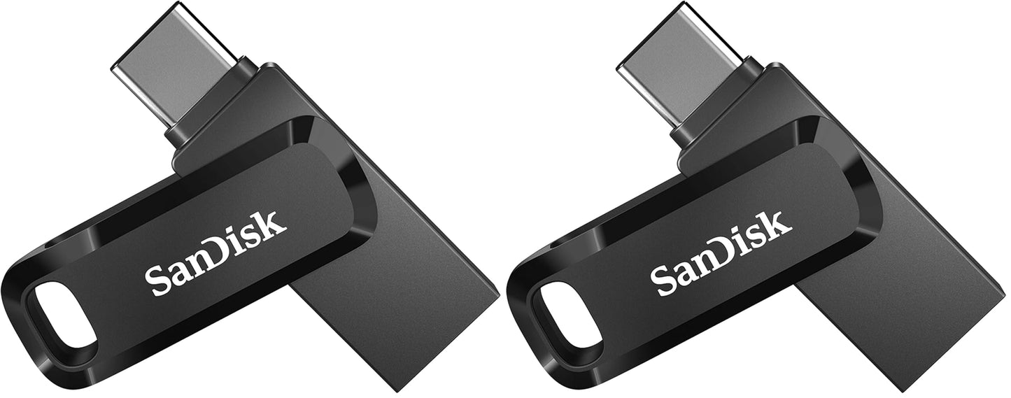 SanDisk Ultra Dual Drive Go USB Type-C 64 GB (Android smartphone memory, USB Type-C port, 150 MB/s reading speed, can be used as a key fob) (pack of 2) - SDDDC3-064G-G46