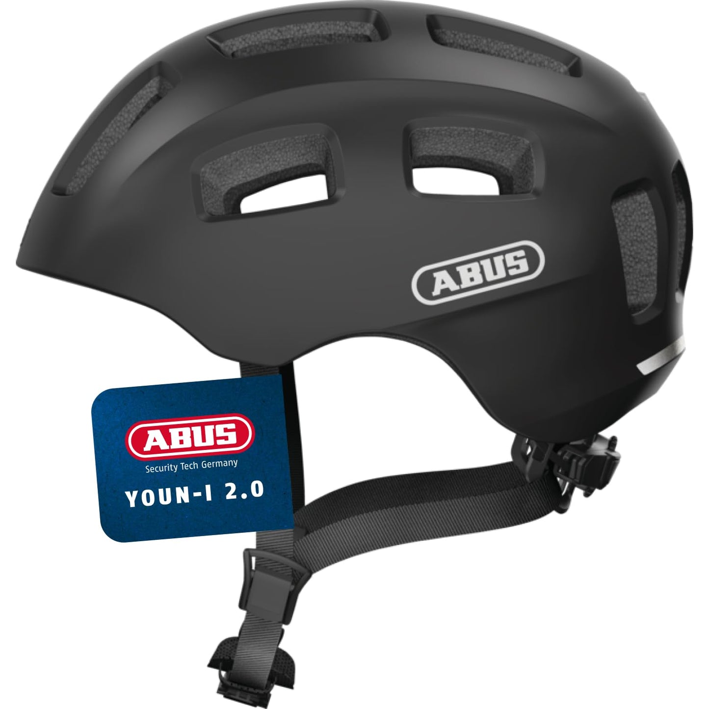 ABUS Youn-I 2.0 bicycle helmet - with light for children, teenagers and young adults - for girls and boys - matt black, size M - 40151