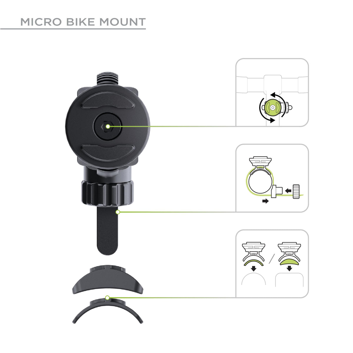 SP CONNECT Bike Phone Mount | SPC+ | Universal Phone Holder for Bicycle Handlebars | Motorcycle Phone Mounts for all Smartphones like iPhone Samsung | Mountain Bike Road Bike Phone Holder - 53906