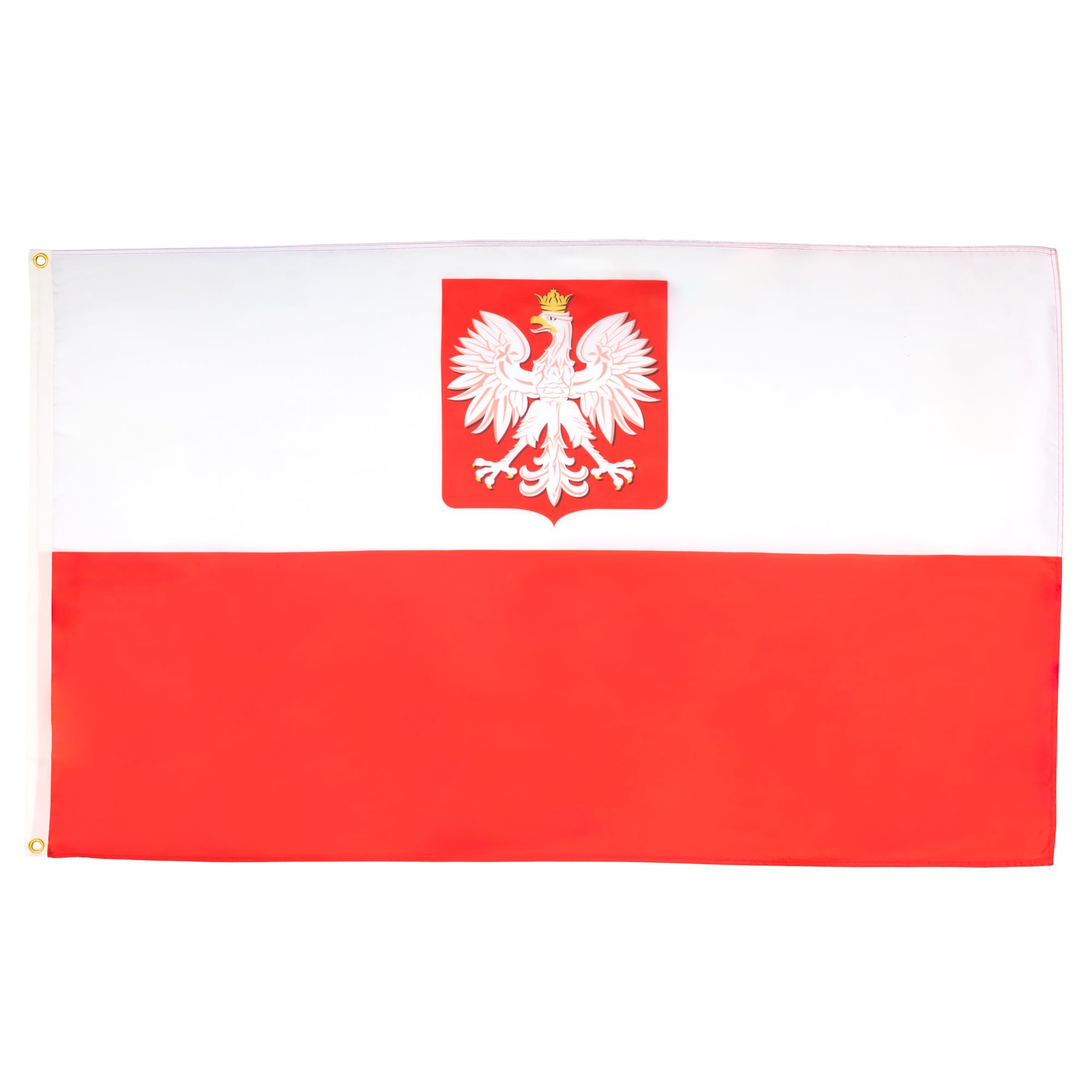 AZ FLAG - Poland Flag with Eagle - 250x150 cm - Large Polish Flag 100% Polyester with Brass Eyelets - 300g - K_300