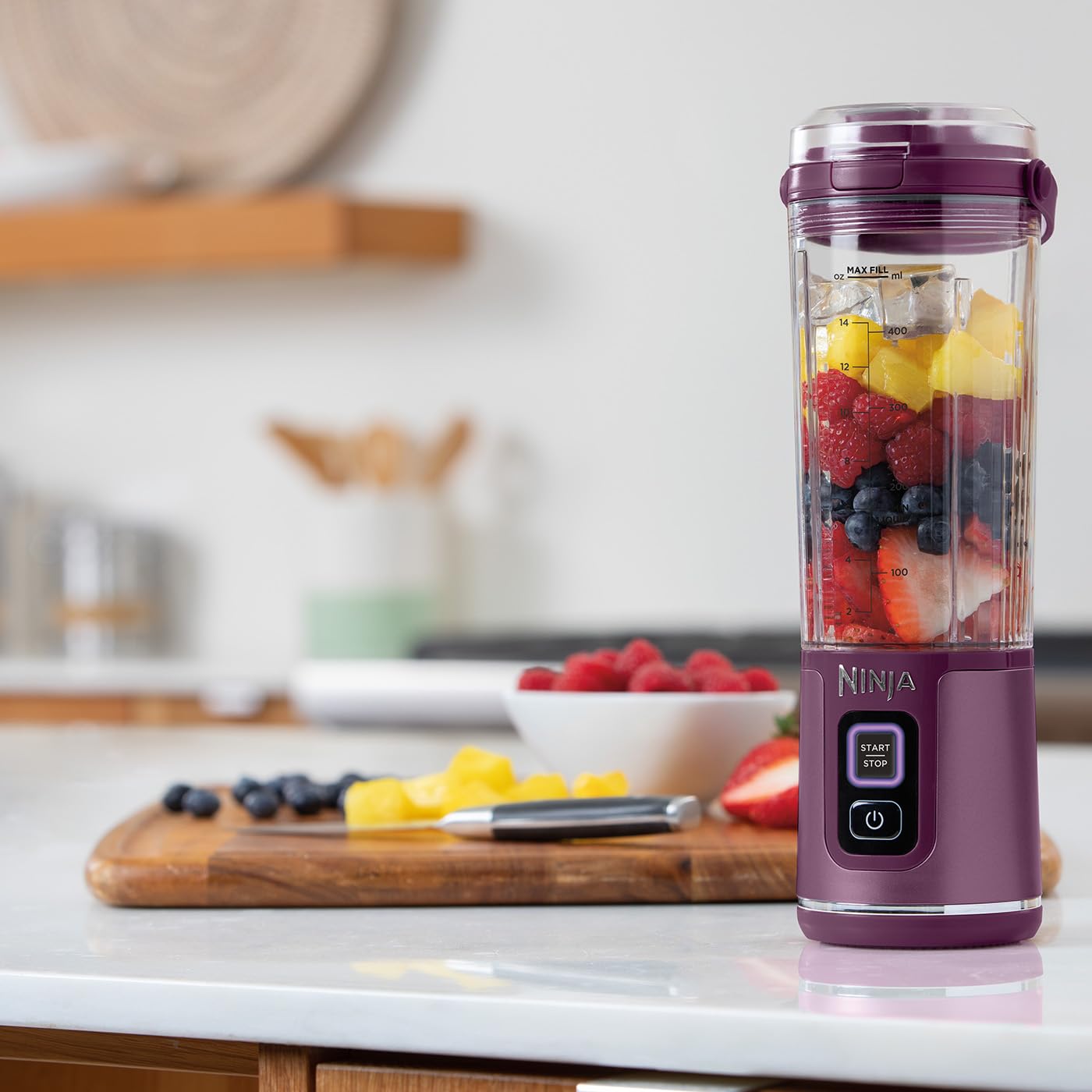 Ninja Blast Portable Mixer/Blender/Smoothie Maker, 530ml Cup, Purple - BC151EUPR