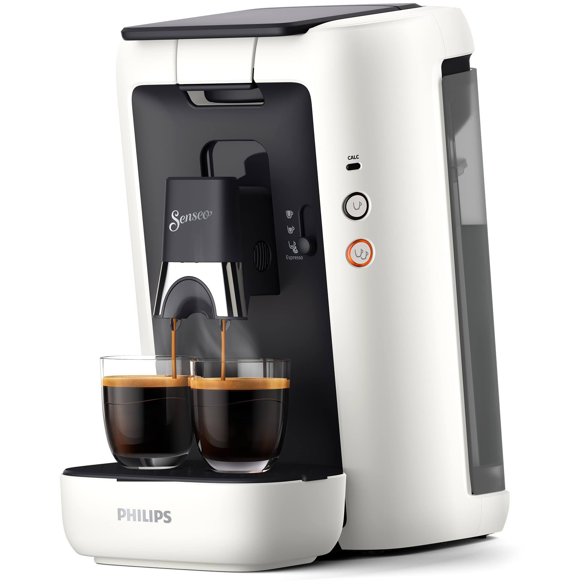 Aparat de cafea cu paduri PHILIPS Senseo Maestro cu selecție a intensității cafelei și funcție de memorare, recipient de apă de 1,2 litri, culoare: alb (CSA260/10)
