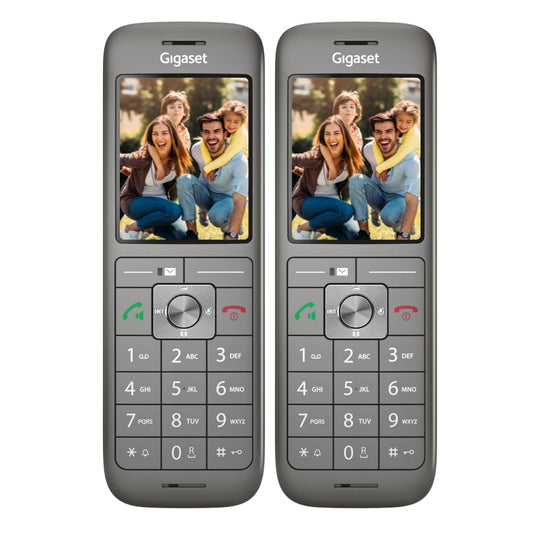 Gigaset CL660HX DUO - 2 design DECT handset with charging cradle - Fritzbox compatible - high-quality cordless telephone for router and DECT base, anthracite metallic [German version][Without base] - L36852-H2862-B101