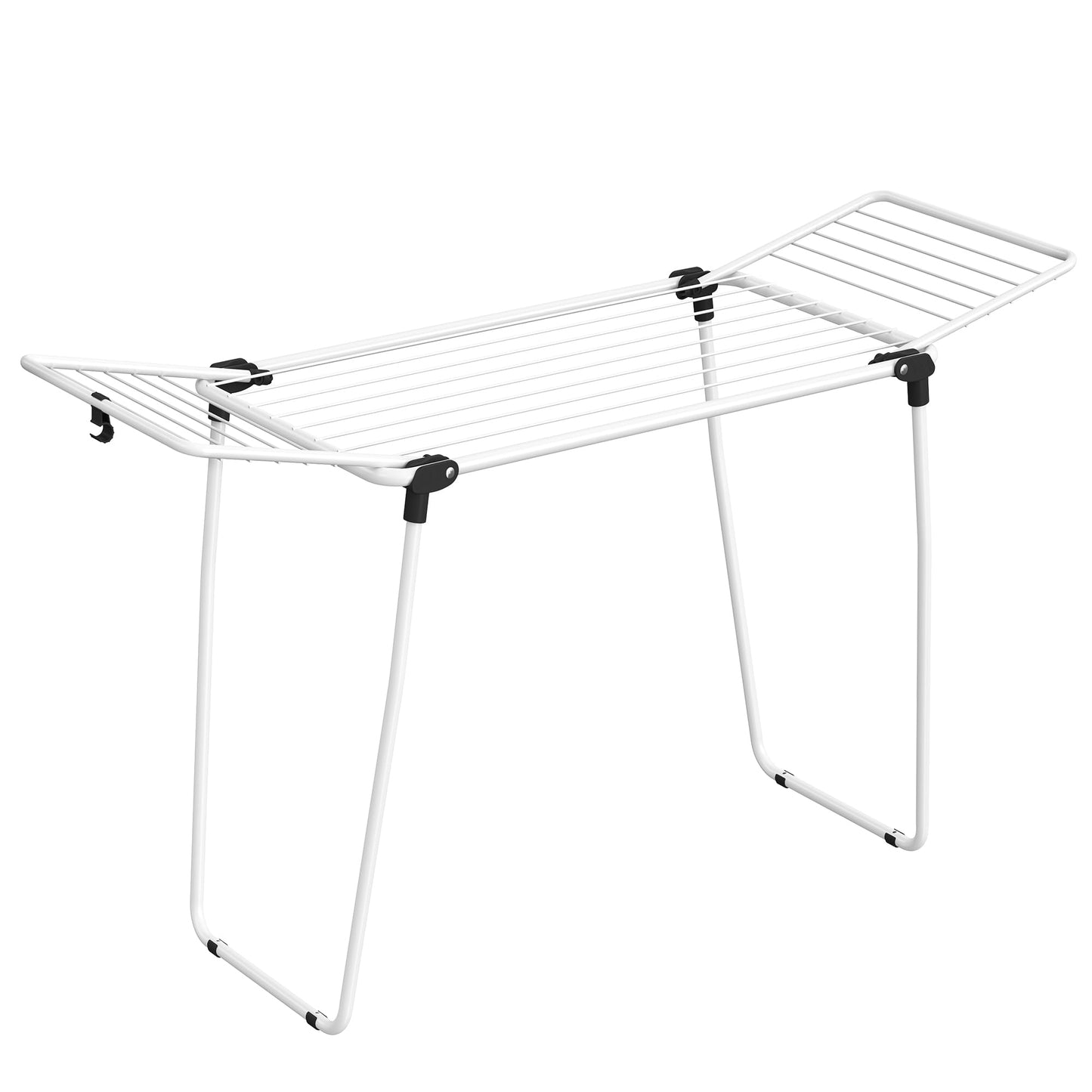 SONGMICS clothes airer, stand dryer 47 x 150 x 91 cm, wing clothes airer, wing clothes dryer space-saving, metal, for clothes, towels, white LLR520WK01