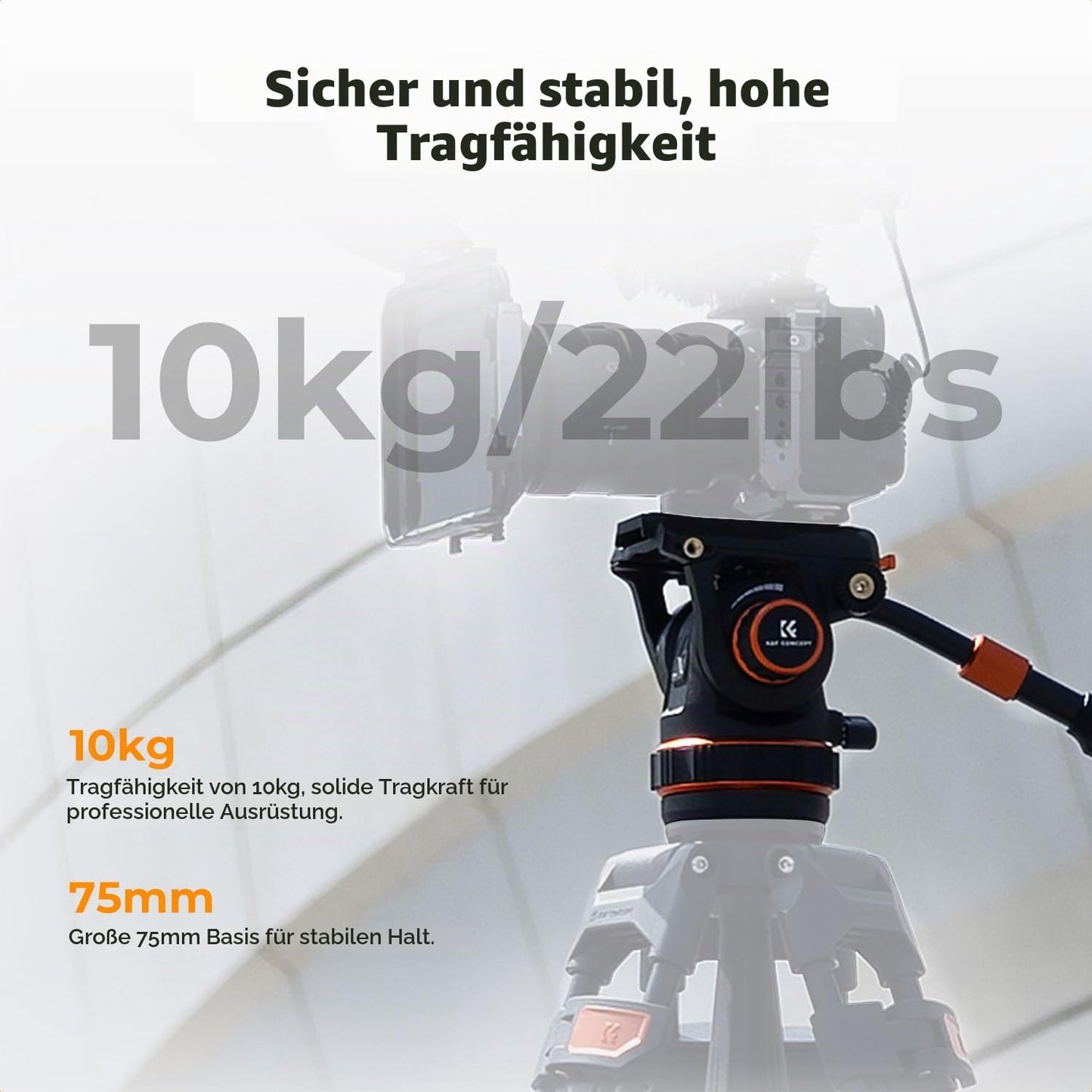 K&F CONCEPT Professional fluid head, tripod head with 360° adjustment - BV60