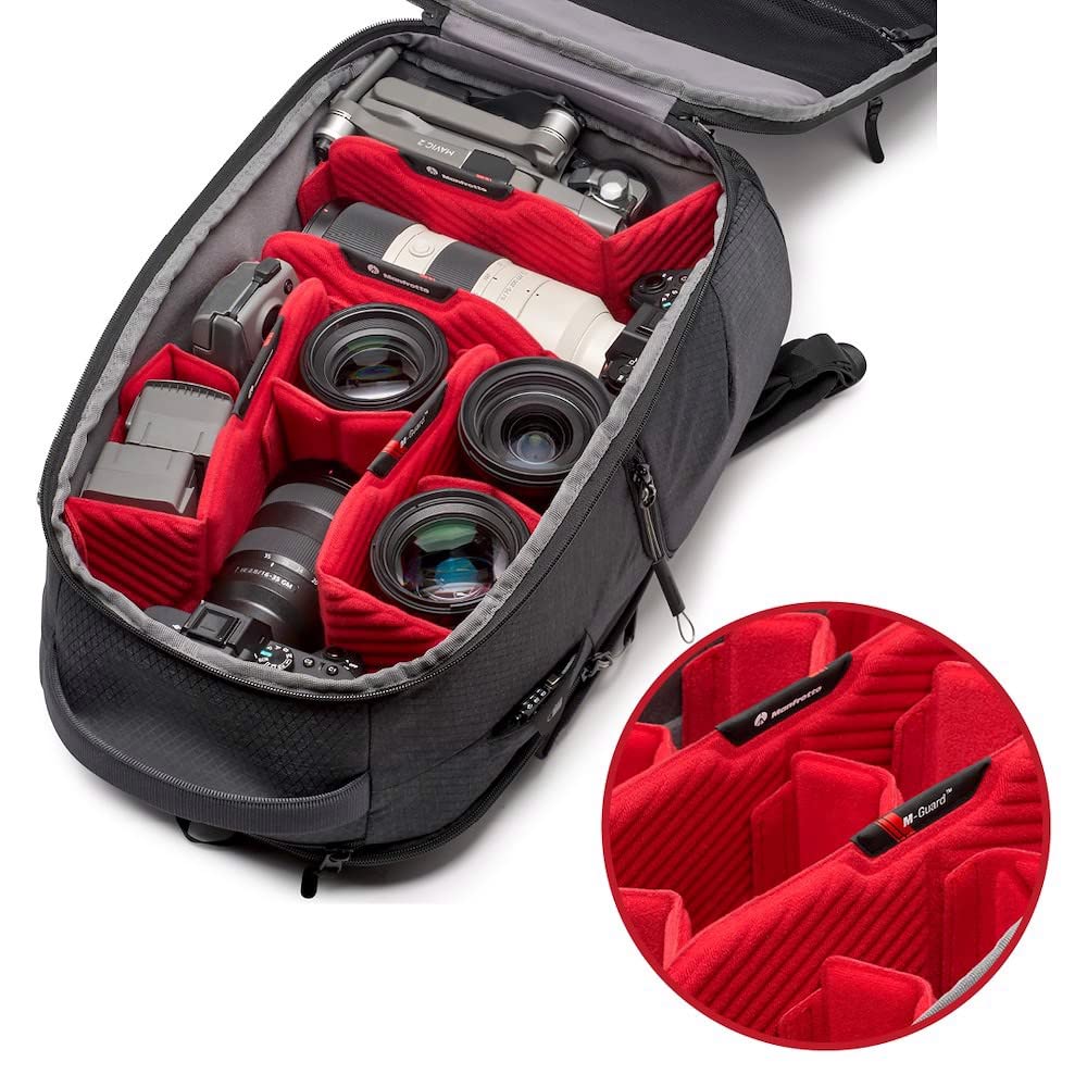 Manfrotto PRO Light Frontloader M, Professional Camera Backpack, Side and Front Access, Tripod Mount, Padded Backpack with Interchangeable Dividers, Black - MB