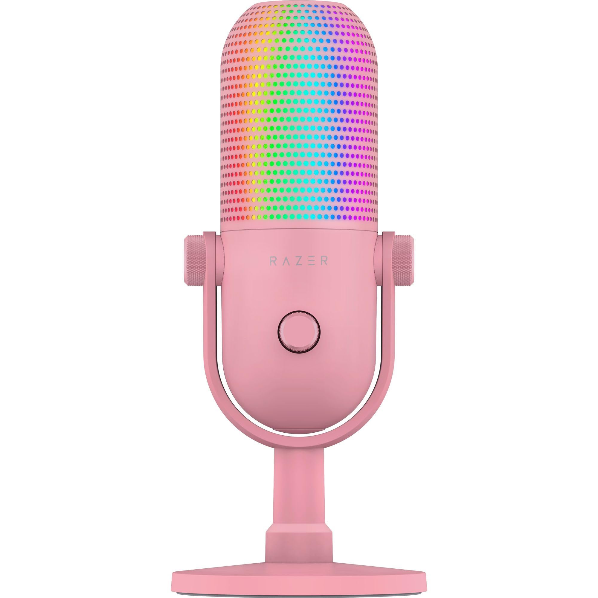 Razer Seiren V3 Chroma - RGB USB microphone - supercardioid condenser microphone with tap-to-mute (reactive lighting, digital gain limiter and integrated shock absorber) Quartz - RZ19-05060300-R3M1