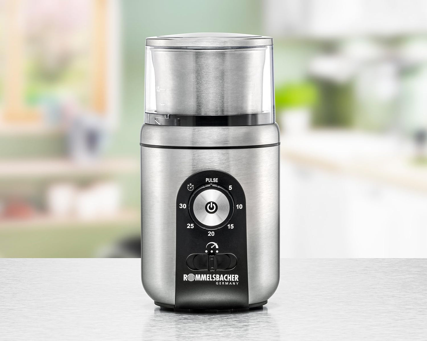 ROMMELSBACHER spice and coffee grinder EGK 250, 2 stainless steel containers with impact knife and special knife, capacity 70 g, grinding level can be selected over the grinding time, also for pesto, spices, nuts, sugar